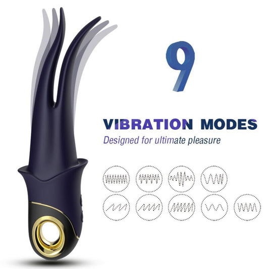 ARMONY - VIBRATEUR SHADOW DOUBLE TÊTE TEASING BLEU ARMONY VIBRATORS