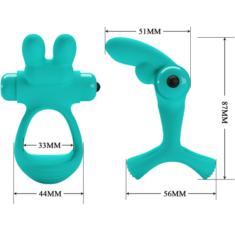 PRETTY LOVE - ANNEAU VIBRATEUR LAPIN VERT DANTE PRETTY LOVE MALE