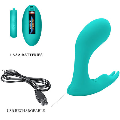PRETTY LOVE - TÉLÉCOMMANDE À VIBRATION ET PULSATION IDABELLE BLEU PRETTY LOVE BOTTOM