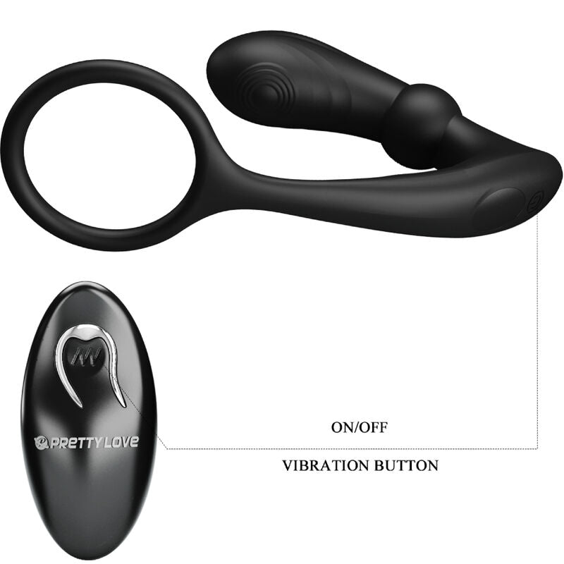 PRETTY LOVE - ANNEAU ANAL ET VIBRATEUR WARREN NOIR PRETTY LOVE BOTTOM