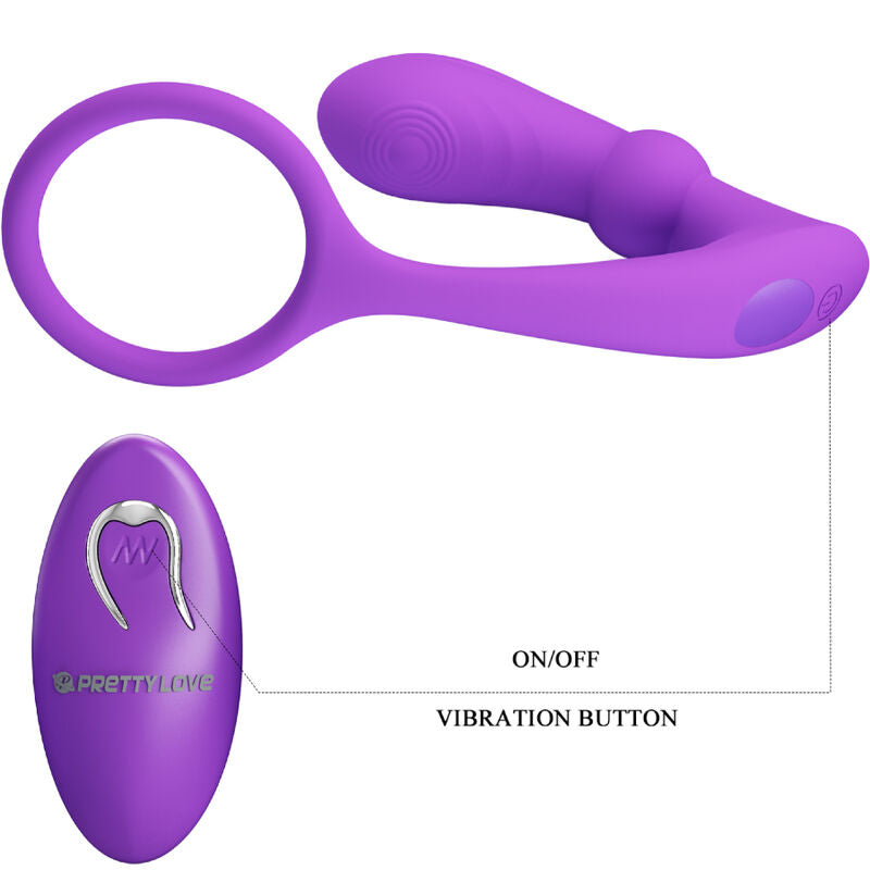 PRETTY LOVE - BAGUE WARREN ET VIBRATEUR ANAL VIOLET PRETTY LOVE BOTTOM