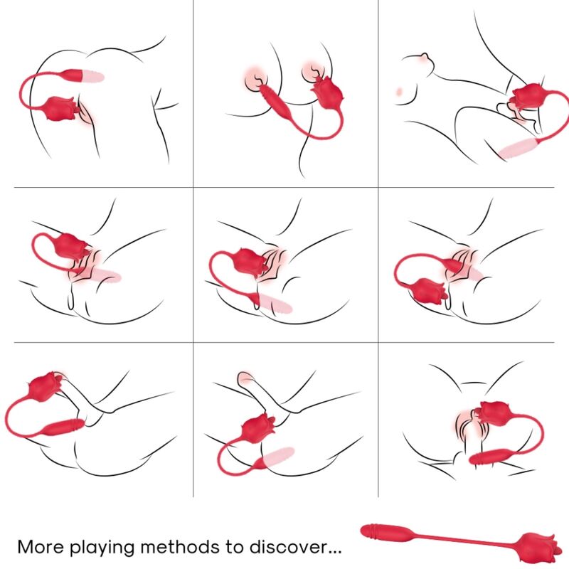 ARMONY - 3-EN-1 ROSE, STIMULATEUR, ASPIRATION ET UP&DOWN AVEC QUEUE ROUGE ARMONY STIMULATORS