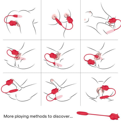 ARMONY - 3-EN-1 ROSE, STIMULATEUR, ASPIRATION ET UP&DOWN AVEC QUEUE ROUGE ARMONY STIMULATORS