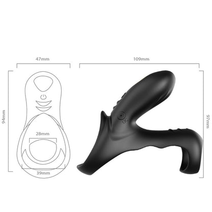 ARMONY - ANNEAU VIBRATEUR DOUBLE RANGER POUR COUPLES NOIR ARMONY FOR HIM