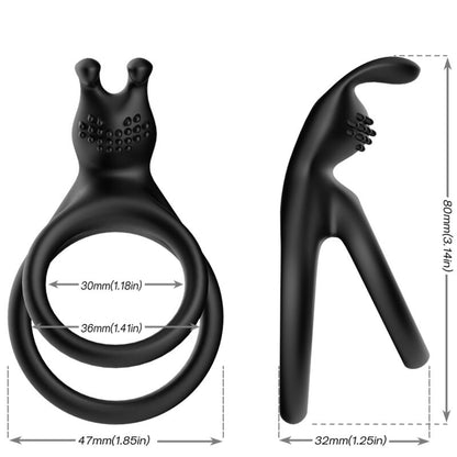 ARMONY - BAGUE DOUBLE LAPIN TENSY NOIR ARMONY FOR HIM