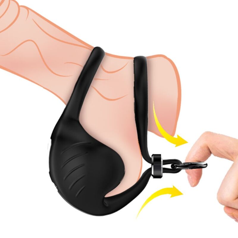 ARMONY - ANNEAU VIBRATEUR MANTA SCROTUM TÉLÉCOMMANDE NOIR ARMONY FOR HIM