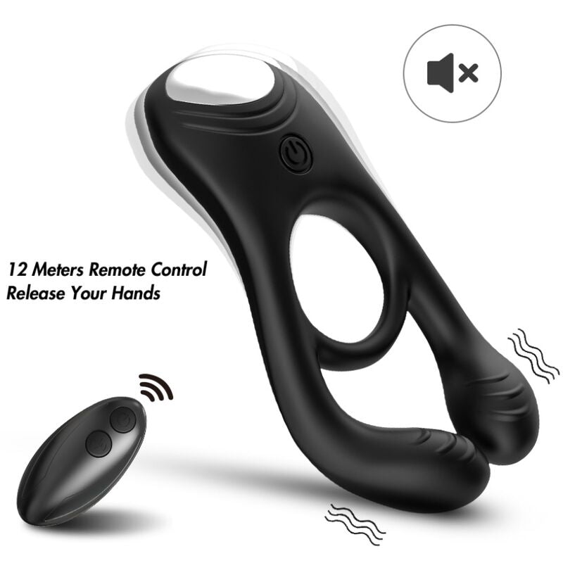 ARMONY - VEYRON DOUBLE VIBRATEUR ANNEAU JOUET POUR COUPLES TÉLÉCOMMANDE NOIR ARMONY FOR HIM
