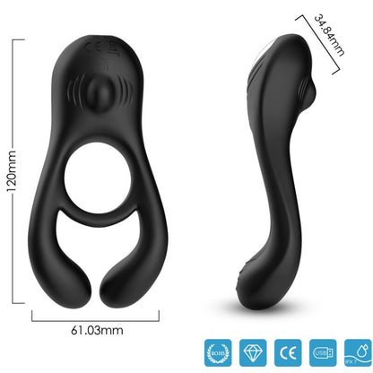 ARMONY - JOUET À ANNEAU VIBRATEUR DOUBLE VEYRON POUR COUPLES NOIR ARMONY FOR HIM