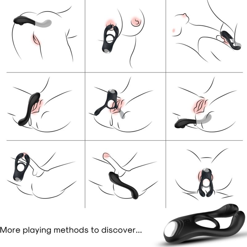 ARMONY - JOUET À ANNEAU VIBRATEUR DOUBLE VEYRON POUR COUPLES NOIR ARMONY FOR HIM
