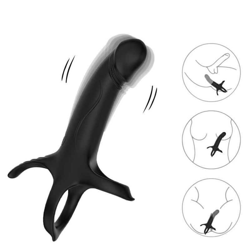ARMONY - GODE AVEC ANNEAU ET VIBRATEUR TÉLÉCOMMANDE NOIR ARMONY FOR HIM