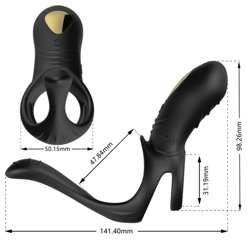 ARMONY - VIBRATEUR JUMPER RING POUR COUPLES & PLUG ANAL NOIR ARMONY FOR HIM