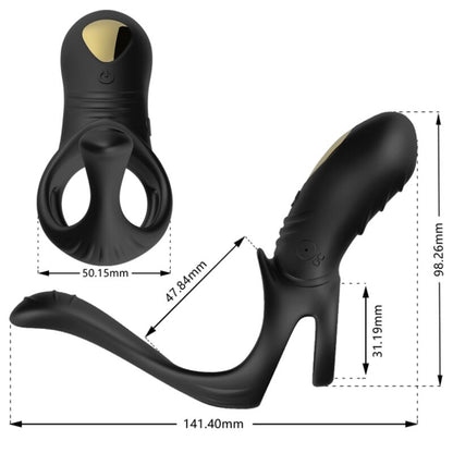 ARMONY - VIBRATEUR JUMPER RING POUR COUPLES & PLUG ANAL NOIR ARMONY FOR HIM