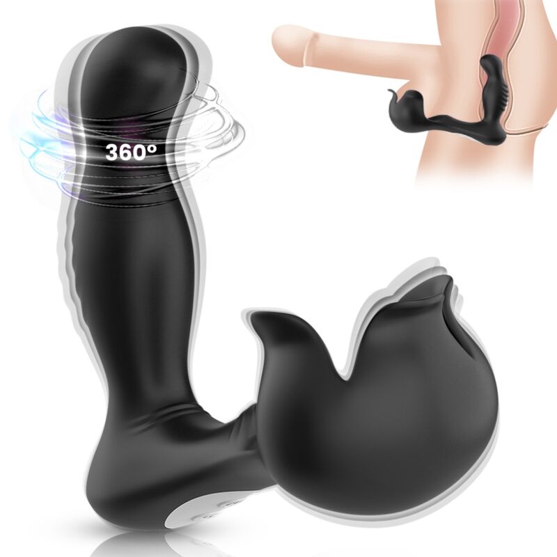 ARMONY - VIBRATEUR SURROUND ANAL & STIMULATEUR TESTICULOS TÉLÉCOMMANDE NOIR ARMONY FOR HIM