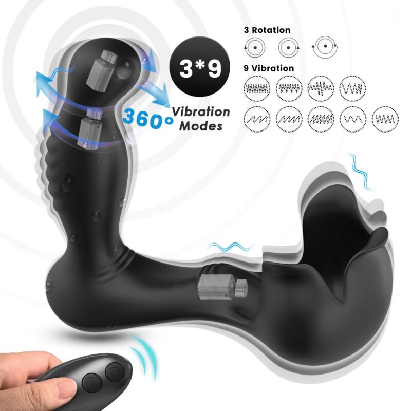 ARMONY - VIBRATEUR SURROUND ANAL & STIMULATEUR TESTICULOS TÉLÉCOMMANDE NOIR ARMONY FOR HIM