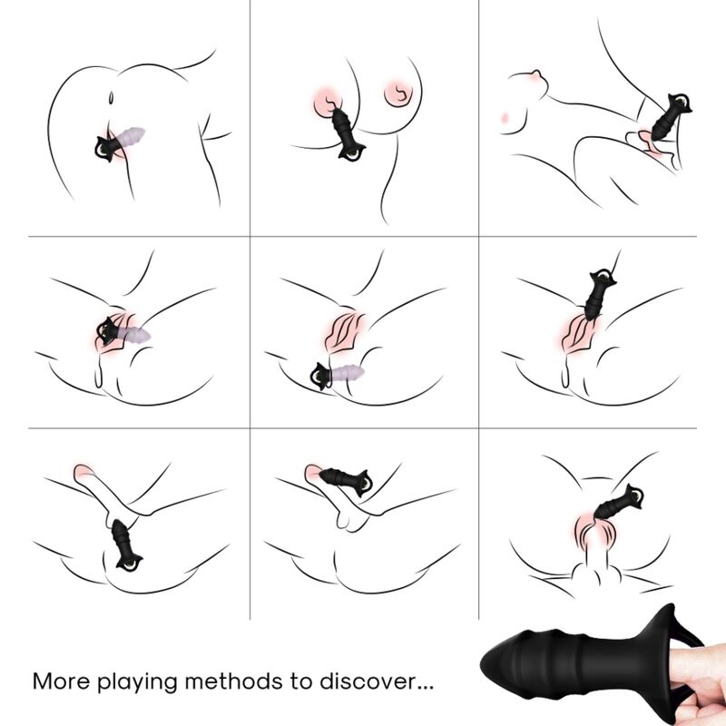 ARMONY - VIBRATEUR À DOIGTS KYLIN ET TÉLÉCOMMANDE DE PLUG ANAL NOIR ARMONY ANAL