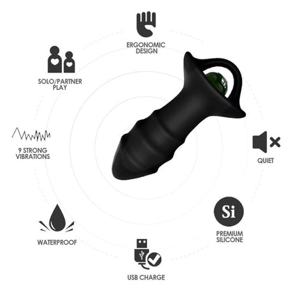 ARMONY - VIBRATEUR À DOIGTS KYLIN ET TÉLÉCOMMANDE DE PLUG ANAL NOIR ARMONY ANAL