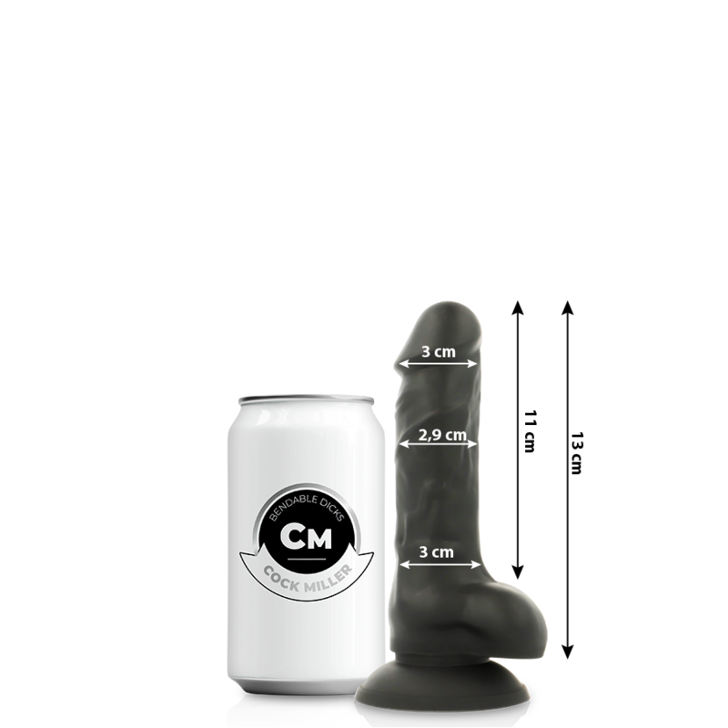 COCK MILLER - SILICONE DENSITÉ COCKSIL ARTICULABLE NOIR 13 CM COCK MILLER