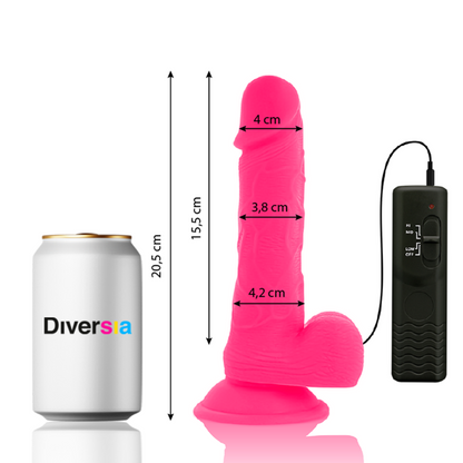 DIVERSIA - DILDO VIBRANT FLEXIBLE ROSE 20.5 CM -O- 4.2 CM DIVERSIA
