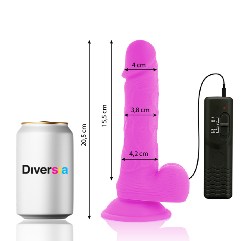 DIVERSIA - DILDO VIBRANT FLEXIBLE VIOLET 20.5 CM -O- 4.2 CM DIVERSIA