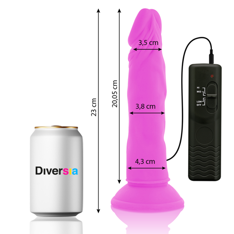 DIVERSIA - DILDO VIBRANT FLEXIBLE VIOLET 23 CM -O- 4.3 CM DIVERSIA
