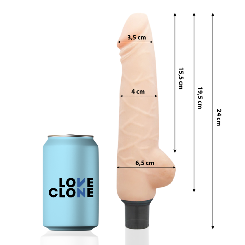 LOVECLONE - VIBRATEUR AUTOLUBRIFIANT HARALD 24 CM -O- 4 CM LOVECLONE
