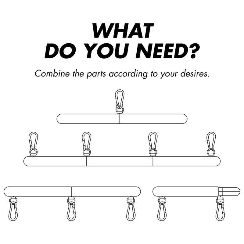 FETISH SUBMISSIVE BONDAGE - BARRE SÉPARATEUR RÉGLABLE 4 PIÈCES FETISH SUBMISSIVE BONDAGE