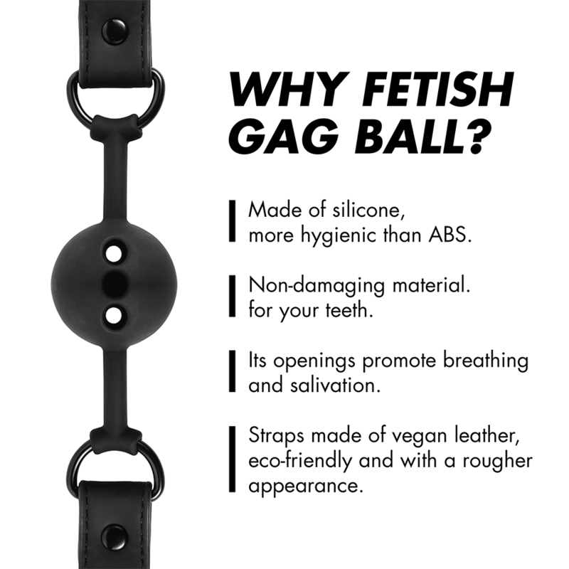 FETISH SUBMISSIVE BONDAGE - BÂILLON À BOULE EN SILICONE RESPIRANT FETISH SUBMISSIVE BONDAGE