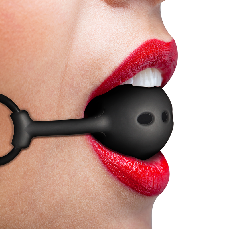 FETISH SUBMISSIVE BONDAGE - BÂILLON À BOULE EN SILICONE RESPIRANT FETISH SUBMISSIVE BONDAGE