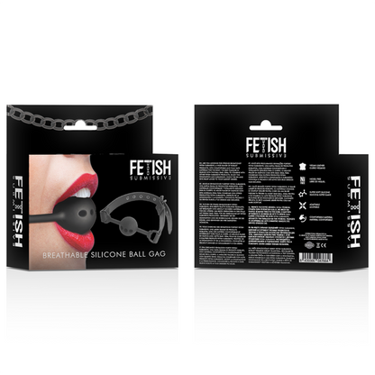 FETISH SUBMISSIVE BONDAGE - BÂILLON À BOULE EN SILICONE RESPIRANT FETISH SUBMISSIVE BONDAGE