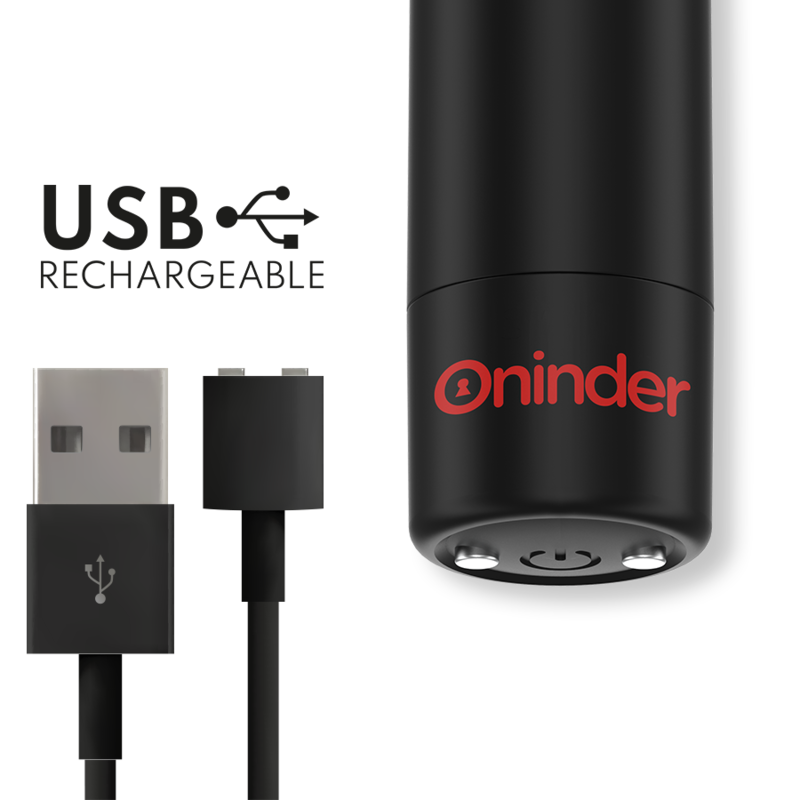 ONINDER - BERLIN VIBRATEUR BULLET NOIR 9 MODES 8,5 X 2 CM - APPLICATION GRATUITE ONINDER