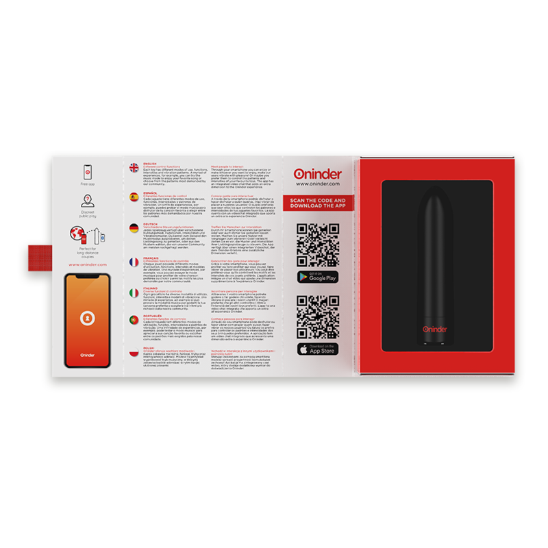 ONINDER - BERLIN VIBRATEUR BULLET NOIR 9 MODES 8,5 X 2 CM - APPLICATION GRATUITE ONINDER