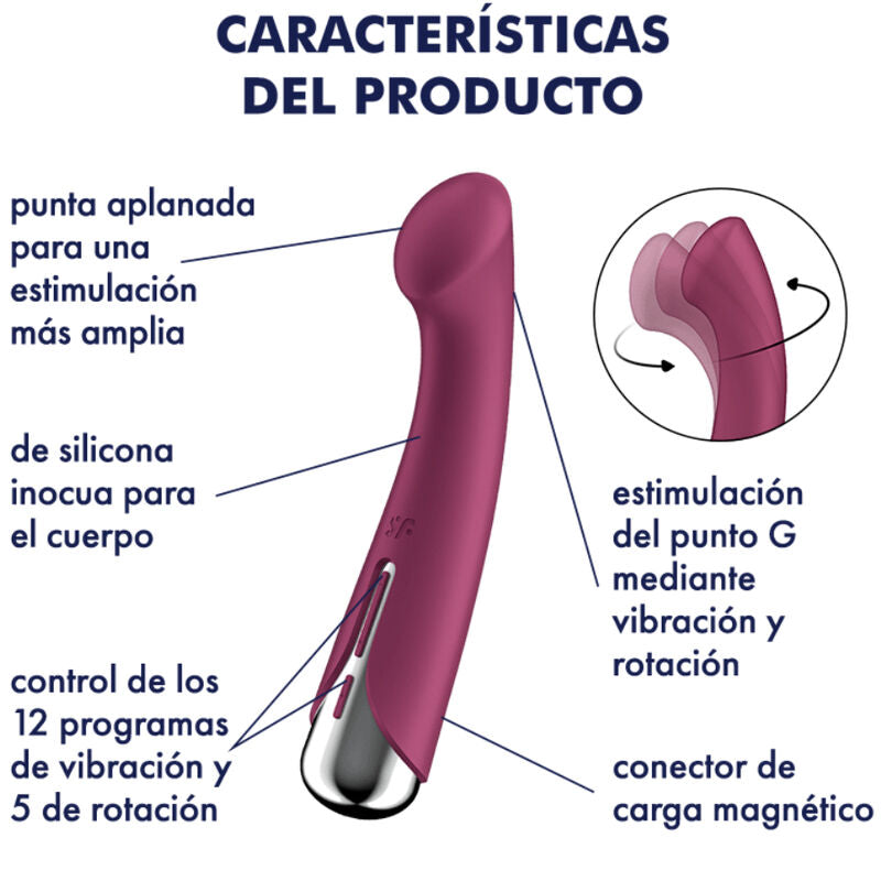 SATISFYER - SPINNING G-SPORT 1 VIBRATEUR ROTATOR ROUGE SATISFYER VIBRATOR