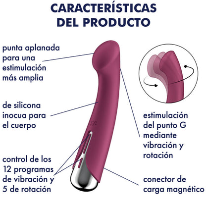 SATISFYER - SPINNING G-SPORT 1 VIBRATEUR ROTATOR ROUGE SATISFYER VIBRATOR