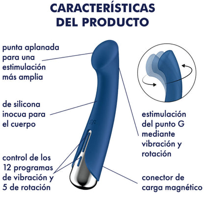 SATISFYER - SPINNING G-SPORT 1 VIBRATEUR ROTATOR BLEU SATISFYER VIBRATOR