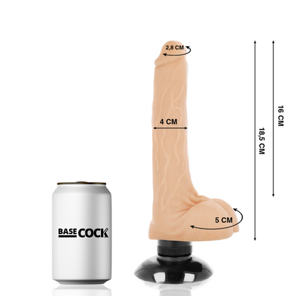 BASECOCK - VIBRATEUR RÉALISTE 2-1 NATUREL 18.5 CM -O- 4 CM BASECOCK