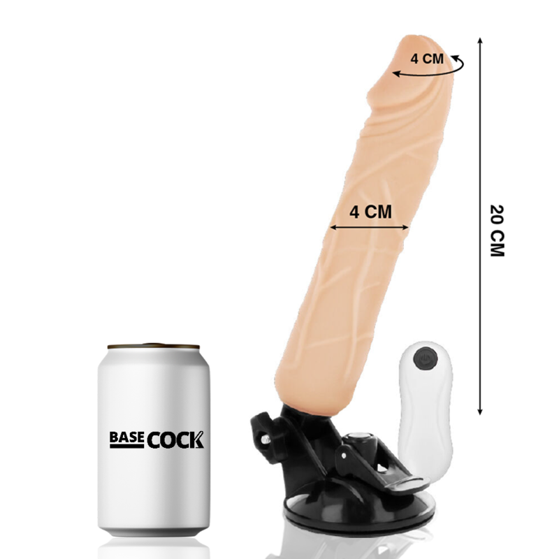BASECOCK - VIBRATEUR RÉALISTE TÉLÉCOMMANDE NATUREL 20 CM -O- 4 CM BASECOCK