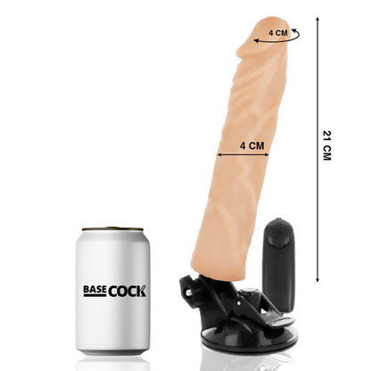 BASECOCK - VIBRATEUR RÉALISTE TÉLÉCOMMANDE NATUREL 21 CM -O- 4 CM BASECOCK
