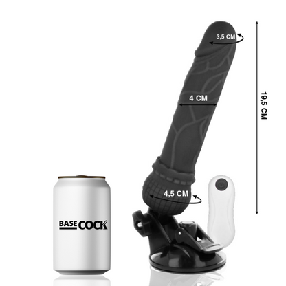 BASECOCK - VIBRATEUR RÉALISTE TÉLÉCOMMANDE NOIR 19.5 CM -O- 4 CM BASECOCK