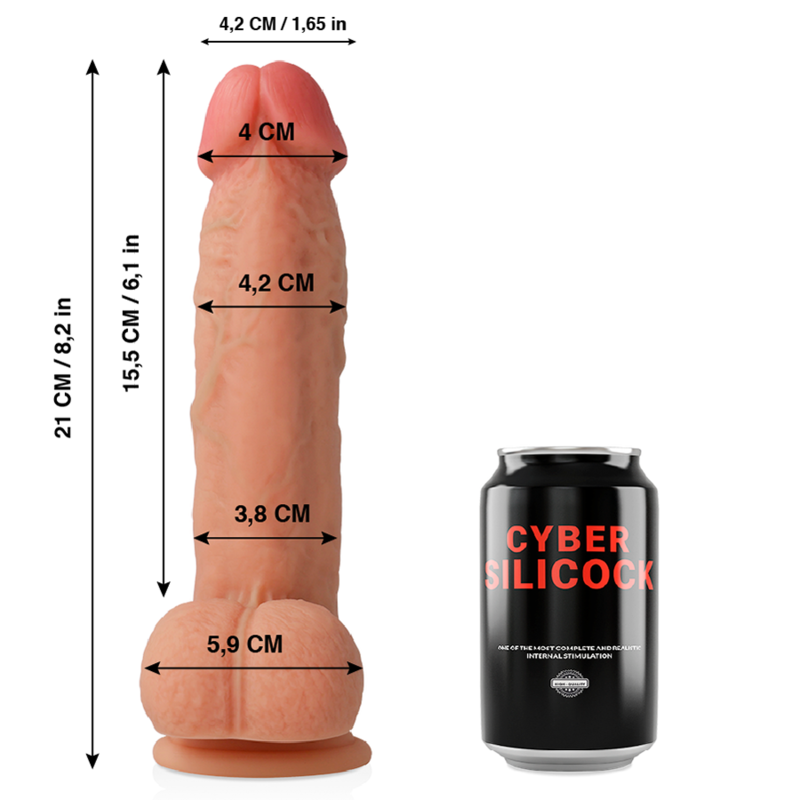 CYBER SILICOCK - SAUL SILICONE LIQUIDE SOUPLE ULTRA RÉALISTE 21 CM -O- 4.2 CM CYBER SILICOCK