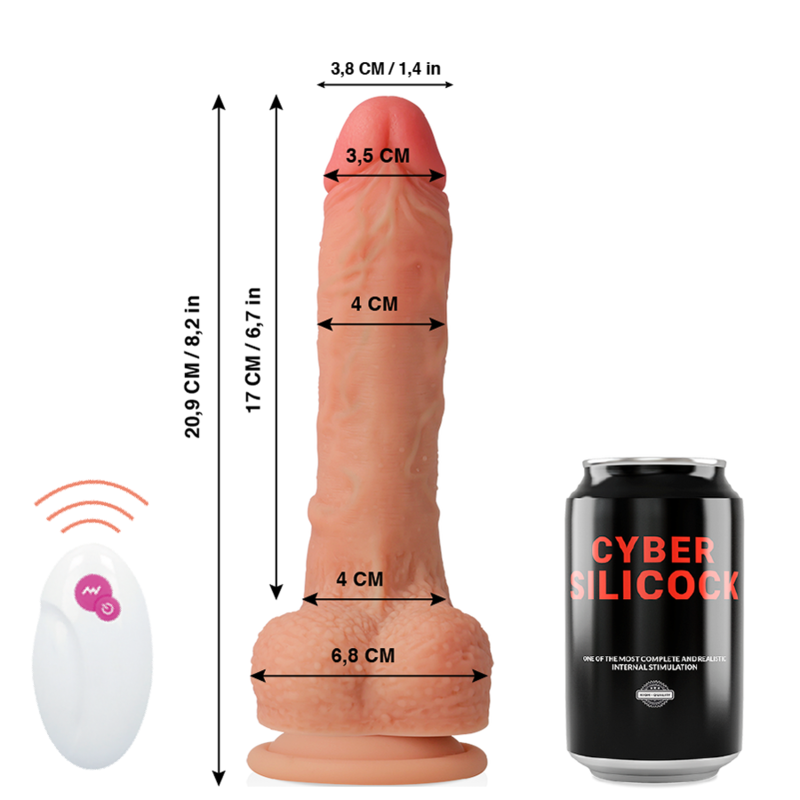 CYBER SILICOCK - TÉLÉCOMMANDE RÉALISTE MASTER HUCK 20.9 CM -O- 4 CM CYBER SILICOCK