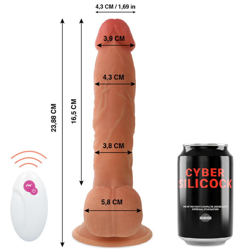 CYBER SILICOCK - TÉLÉCOMMANDE RÉALISTE MR JOHN 23.88 CM -O- 4.3 CM CYBER SILICOCK