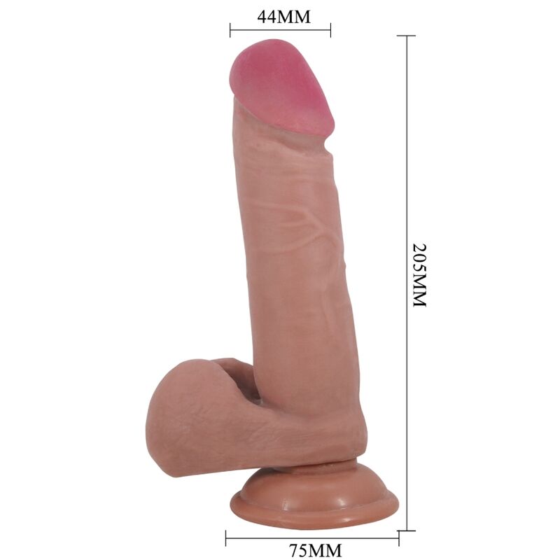 PRETTY LOVE - SÉRIE SLIDING SKIN GODE RÉALISTE AVEC VENTOUSE SLIDING SKIN MARRON 20,5 CM PRETTY LOVE HIGH GRADE