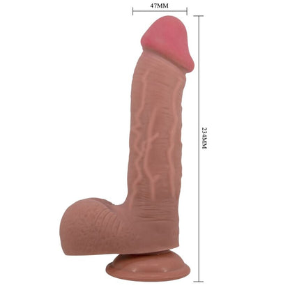 PRETTY LOVE - SÉRIE SLIDING SKIN GODE RÉALISTE AVEC VENTOUSE SLIDING SKIN MARRON 23,4 CM PRETTY LOVE HIGH GRADE