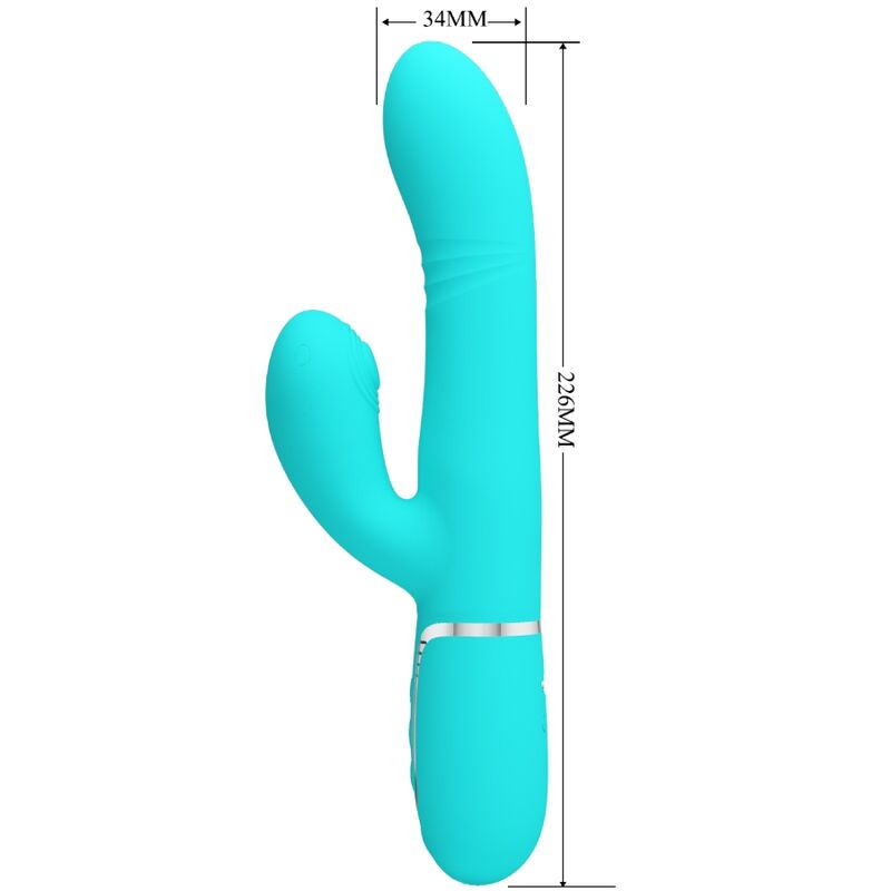 PRETTY LOVE - VIBRATEUR MULTIFONCTION G-SPOT VERT AQUA PRETTY LOVE PARTY UP