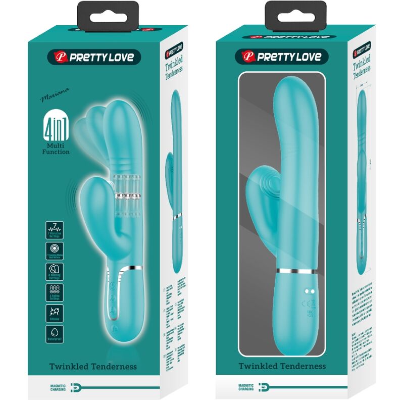 PRETTY LOVE - VIBRATEUR MULTIFONCTION G-SPOT VERT AQUA PRETTY LOVE PARTY UP