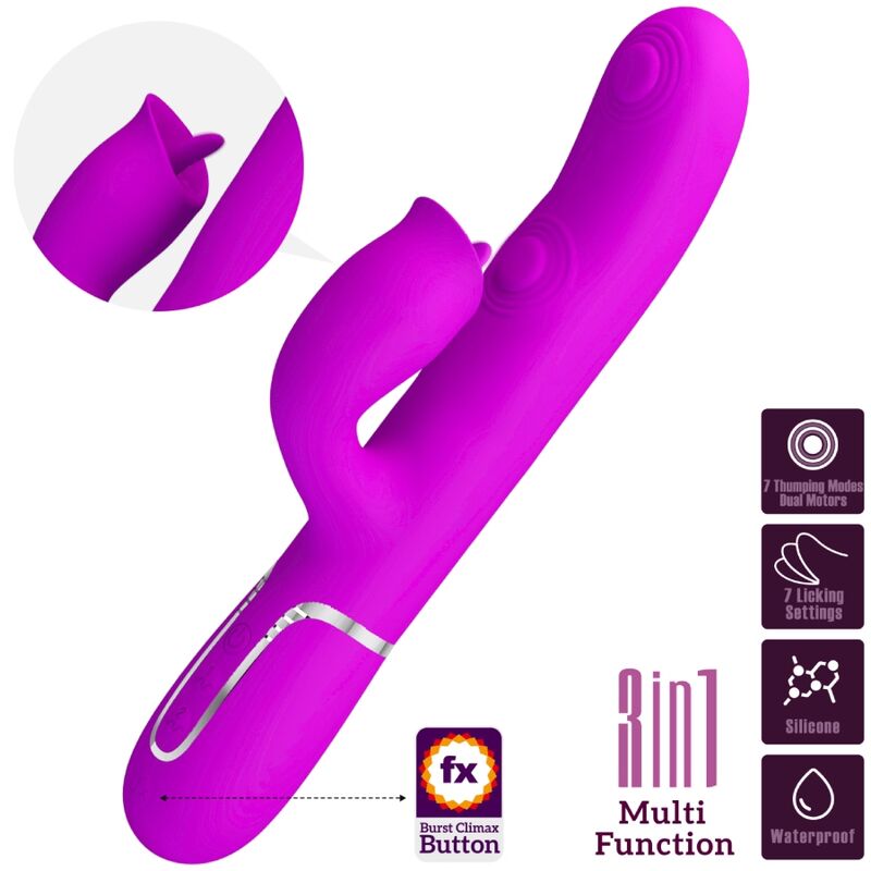 PRETTY LOVE - VIBRATEUR LAPIN À LÉCHER FUCHSIA PRETTY LOVE FLIRTATION