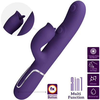 PRETTY LOVE - VIBRATEUR LAPIN À LÉCHER VIOLET PRETTY LOVE PARTY UP