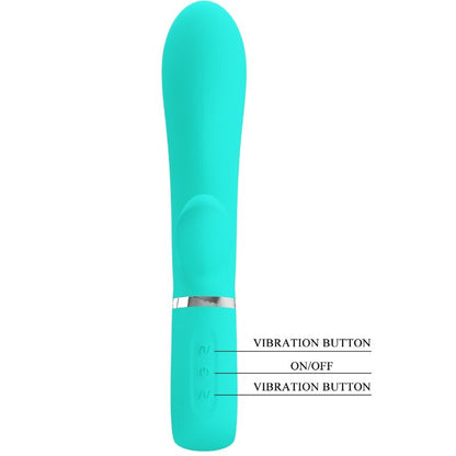 PRETTY LOVE - VIBRATEUR MULTIFONCTION G-SPOT THOMAS VERT AQUA PRETTY LOVE FLIRTATION