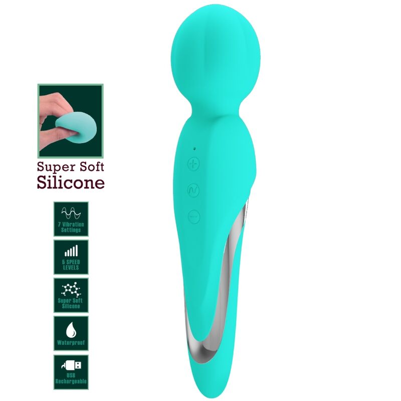 PRETTY LOVE - WALTER VIBRATEUR WAND AQUA VERT PRETTY LOVE FLIRTATION