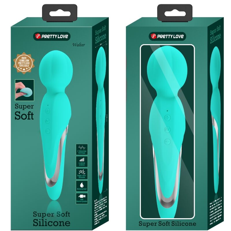 PRETTY LOVE - WALTER VIBRATEUR WAND AQUA VERT PRETTY LOVE FLIRTATION